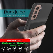 Load image into Gallery viewer, PunkJuice S21 Battery Case Black - Portable Charging Power Juice Bank with 4800mAh (Color in image: Red)