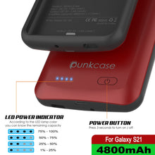 Load image into Gallery viewer, PunkJuice S21 Battery Case Red - Portable Charging Power Juice Bank with 4800mAh