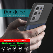 Charger l'image dans la galerie, PunkJuice S21 Ultra Battery Case Blue - Portable Charging Power Juice Bank with 4700mAh