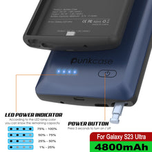 Charger l'image dans la galerie, Coque de batterie ultra PunkJuice S23 bleue - Banque de jus de charge portable avec 4800mAh