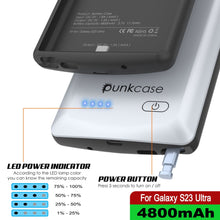 Charger l'image dans la galerie, PunkJuice S23 Boîtier batterie ultra blanc - Banque de jus de puissance portable avec 4800mAh de charge.