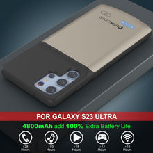 Charger l'image dans la galerie, PunkJuice S23 Coque Batterie Ultra Argent - Batterie Externe Portable avec Capacité de Chargement de 4800mAh