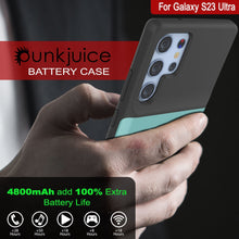 Charger l'image dans la galerie, PunkJuice S23 Étui batterie ultra Teal - Banque de jus de chargement portable avec 4800mAh
