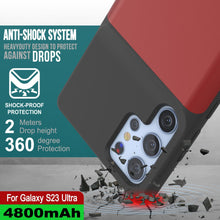 Charger l'image dans la galerie, Coque de batterie PunkJuice S23 Ultra rouge - Banque de jus de puissance portable avec 4800mAh de charge.