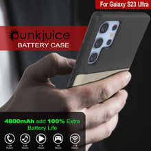 Charger l'image dans la galerie, PunkJuice S23 Coque Batterie Ultra Argent - Batterie Externe Portable avec Capacité de Chargement de 4800mAh