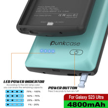 Charger l'image dans la galerie, PunkJuice S23 Étui batterie ultra Teal - Banque de jus de chargement portable avec 4800mAh