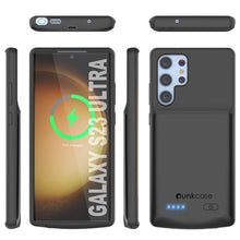 Charger l'image dans la galerie, PunkJuice S23 Coque Batterie Ultra Noir - Banque de Puissance de Recharge Portable avec 4800mAh de Jus de Batterie