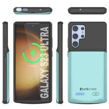 Charger l'image dans la galerie, PunkJuice S23 Étui batterie ultra Teal - Banque de jus de chargement portable avec 4800mAh