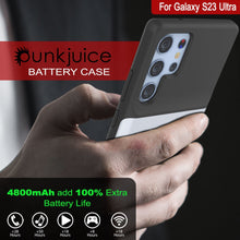 Charger l'image dans la galerie, PunkJuice S23 Boîtier batterie ultra blanc - Banque de jus de puissance portable avec 4800mAh de charge.