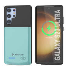Charger l'image dans la galerie, PunkJuice S23 Étui batterie ultra Teal - Banque de jus de chargement portable avec 4800mAh