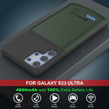 Charger l'image dans la galerie, PunkJuice S23 Coque Batterie Ultra Verte - Banque de jus de charge portable avec 4800mAh