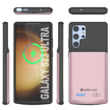 Charger l'image dans la galerie, PunkJuice S23 Coque Batterie Ultra Rose-Gold - Banque d'alimentation portable avec puissance de charge de 4800mAh