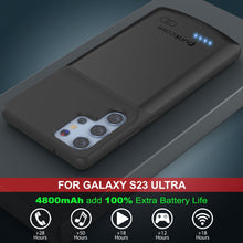 Charger l'image dans la galerie, PunkJuice S23 Coque Batterie Ultra Noir - Banque de Puissance de Recharge Portable avec 4800mAh de Jus de Batterie