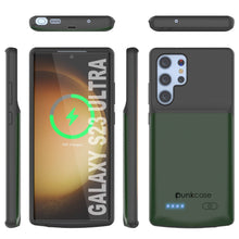 Charger l'image dans la galerie, PunkJuice S23 Coque Batterie Ultra Verte - Banque de jus de charge portable avec 4800mAh