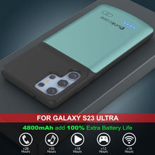 Charger l'image dans la galerie, PunkJuice S23 Étui batterie ultra Teal - Banque de jus de chargement portable avec 4800mAh