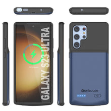Charger l'image dans la galerie, Coque de batterie ultra PunkJuice S23 bleue - Banque de jus de charge portable avec 4800mAh