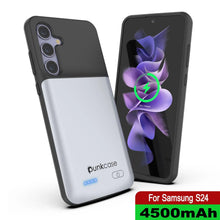 Charger l'image dans la galerie, Étui de batterie PunkJuice S24 blanc - Banque de jus de charge portable avec 4500 mAh