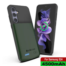 Charger l'image dans la galerie, Étui de batterie PunkJuice S24 Vert - Banque de jus de charge portable avec 4500 mAh