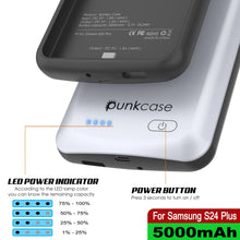 Charger l'image dans la galerie, Étui de batterie PunkJuice S24+ Plus blanc – Banque de jus de charge portable avec 5000 mAh