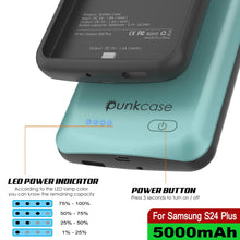 Charger l'image dans la galerie, Étui de batterie PunkJuice S24+ Plus Teal - Banque de jus de charge portable avec 5000 mAh