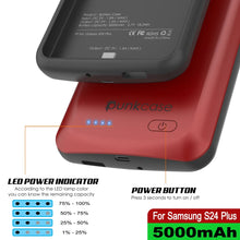 Charger l'image dans la galerie, Étui de batterie PunkJuice S24+ Plus rouge – Banque de jus de charge portable avec 5000 mAh