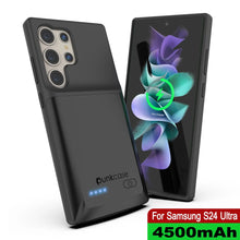 Charger l'image dans la galerie, Étui de batterie PunkJuice S24 Ultra noir - Banque de jus de charge portable avec 4500 mAh