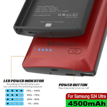 Charger l'image dans la galerie, Étui de batterie PunkJuice S24 Ultra rouge - Banque de jus de charge portable avec 4500 mAh