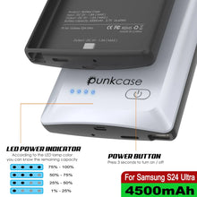 Charger l'image dans la galerie, Étui de batterie PunkJuice S24 Ultra blanc - Banque de jus de charge portable avec 4500 mAh