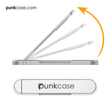 Load image into Gallery viewer, PUNKCASE FlickStick Universal Cell Phone Kickstand for all Mobile Phones & Cases with Flat Backs, One Finger Operation (White) (Color in image: Silver)