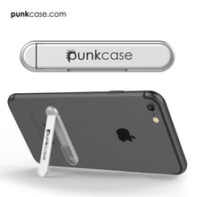 Load image into Gallery viewer, PUNKCASE FlickStick Universal Cell Phone Kickstand for all Mobile Phones & Cases with Flat Backs, One Finger Operation (Silver) (Color in image: Pink)