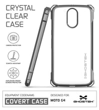Load image into Gallery viewer, Moto G4 Case, Ghostek Covert Dark Grey Series | Clear TPU | Explosion-Proof Screen Protector (Color in image: Clear)