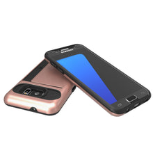 Load image into Gallery viewer, Galaxy s7 Case PunkCase CLUTCH Rose Gold Series Slim Armor Soft Cover Case w/ Tempered Glass (Color in image: Silver)