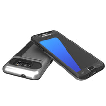 Load image into Gallery viewer, Galaxy s7 Case PunkCase CLUTCH Grey Series Slim Armor Soft Cover Case w/ Tempered Glass (Color in image: Black)