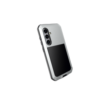 Load image into Gallery viewer, Étui en métal Galaxy S24, Coque blindée de qualité militaire résistant aux chocs, Corps complet rigide, Argenté.