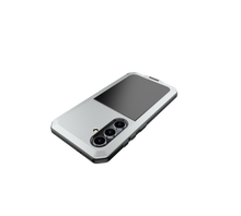 Load image into Gallery viewer, Étui en métal Galaxy S24, Coque blindée de qualité militaire résistant aux chocs, Corps complet rigide, Argenté.