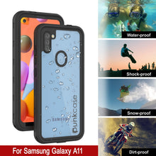 Load image into Gallery viewer, Étui étanche Galaxy A11 PunkCase StudStar Noir mince 6,6 pieds sous l'eau IP68, résistant aux chocs et à la neige.