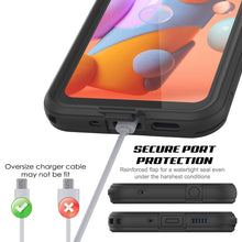 Load image into Gallery viewer, Étui étanche Galaxy A11 PunkCase StudStar Noir mince 6,6 pieds sous l'eau IP68, résistant aux chocs et à la neige.