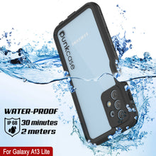 Load image into Gallery viewer, Étui étanche Galaxy A13 Lite de marque PunkCase StudStar, couleur noire, fin et résistant jusqu'à 6,6 pieds sous l'eau. Indice de protection IP68 contre les chocs et la neige.