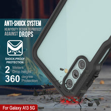Load image into Gallery viewer, Coque étanche Galaxy A13 PunkCase StudStar noir mince 6,6 pieds IP68 imperméable aux chocs/neige