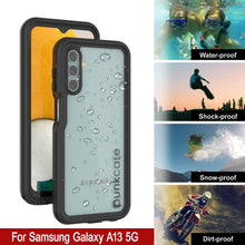 Load image into Gallery viewer, Coque étanche Galaxy A13 PunkCase StudStar noir mince 6,6 pieds IP68 imperméable aux chocs/neige