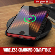Charger l'image dans la galerie, Étui pour iPhone SE 2022 (4,7 pouces), Punkcase CarbonShield Jet Black avec verre trempé de 0,3 mm.