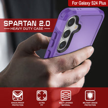 Charger l'image dans la galerie, Coque PunkCase pour Galaxy S24+ Plus, Série Spartan 2.0, transparente et robuste, protection renforcée violette.