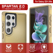 Charger l'image dans la galerie, Coque PunkCase pour Samsung Galaxy S24 Ultra, série Spartan 2.0, transparente, robuste et résistante, jaune.