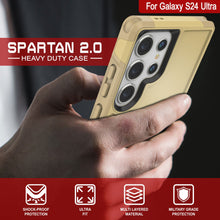 Charger l'image dans la galerie, Coque PunkCase pour Samsung Galaxy S24 Ultra, série Spartan 2.0, transparente, robuste et résistante, jaune.