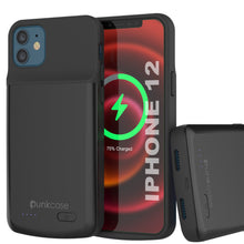 Load image into Gallery viewer, iPhone 12 Battery Case, PunkJuice 4800mAH Fast Charging Power Bank W/ Screen Protector | [Black] (Color in image: black)
