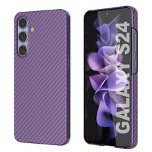 Charger l&#39;image dans la galerie, Case Galaxy S24, Punkcase CarbonShield, Hourd Duty &amp; Ultra Thin Cover [Shockproof] [Non Slip] [Purple]
