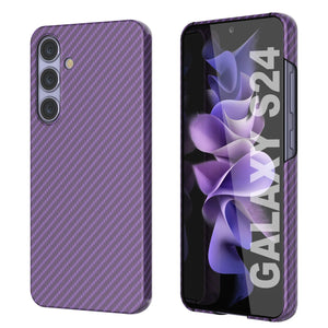 Case Galaxy S24, Punkcase CarbonShield, Hourd Duty & Ultra Thin Cover [Shockproof] [Non Slip] [Purple]