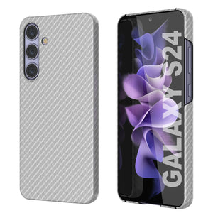 Case Galaxy S24, Punkcase CarbonShield, Hord Duty & Ultra Thin Cover [Shockproof] [Non Slip] [White]
