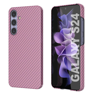 Case Galaxy S24, Punkcase CarbonShield, Hord Duty & Ultra Thin Cover [Shockproof] [Non Slip] [Pink]