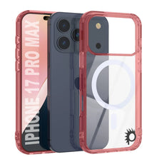 Charger l'image dans la galerie, Punkcase iPhone 17 Pro Max Magnetic Wireless Charging Case [ClearMag Series] [Red]

